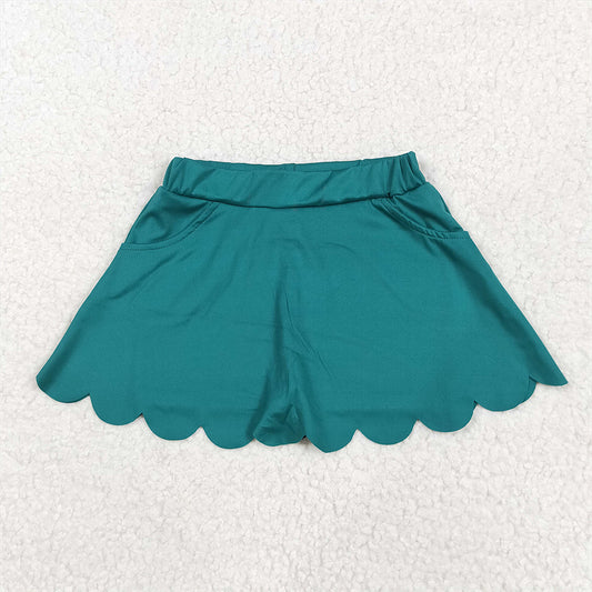 5.19 RTS NO MOQ Baby Girls Summer Pants GLK0077 Baby Girls Dark Green Yoga Skorts Bottoms