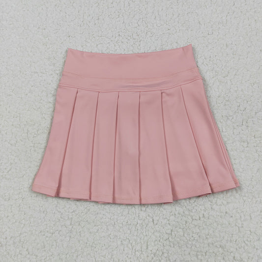 6.9 RTS NO MOQ Baby Girls Summer Pants GLK0078 Pink Yoga Pleated Active Wear Skirts