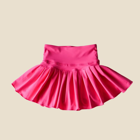 3.28 GLK0079 Hot pink high waist kids girls summer activewear skorts Pre-order