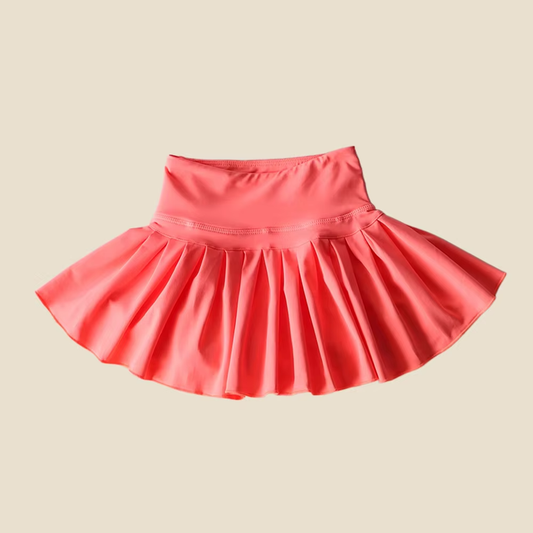 3.28  GLK0080 Orange high waist kids girls summer activewear skorts Pre-order
