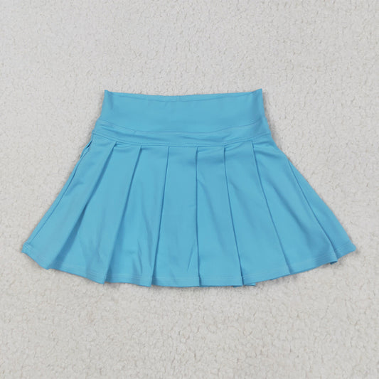 5.29 RTS NO MOQ Baby Girls Summer Pants GLK0082 Blue High Waist Yoga Active Wear Skirts