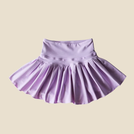 3.28 GLK0085 Light purple high waist kids girls summer activewear skorts Pre-order