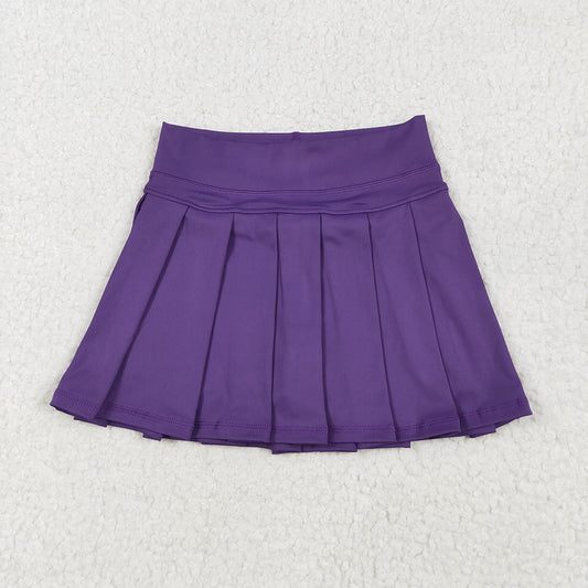 6.10 RTS NO MOQ Baby Girls Summer Pants GLK0086 Purple Yoga Pleated Active Wear Skirts