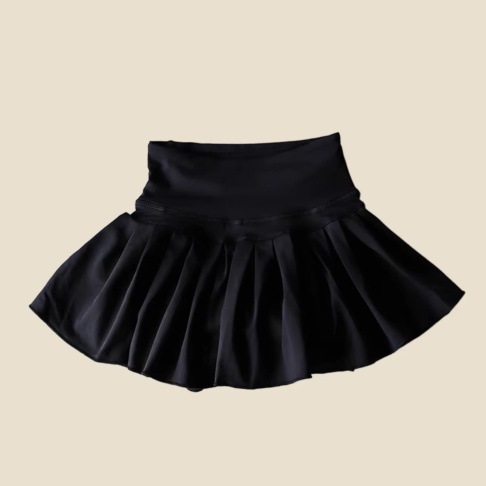 3.28 GLK0087 Black high waist kids girls summer activewear skorts Pre-order