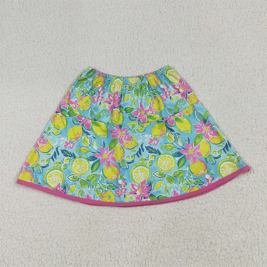 7.1 RTS NO MOQ Baby Girls Summer Pants GLK0100 Lemon Summer Skirt Bottoms