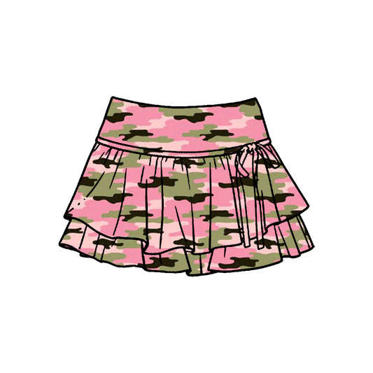 ( Moq 5 ) Preorder Baby Girls Kids Ruffle Skirt Shorts Bottoms Pink Green Camo Yoga Active Clothes