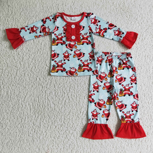 GLP0082 Christmas Girls Children Long Sleeve Kid Boutique Outfits