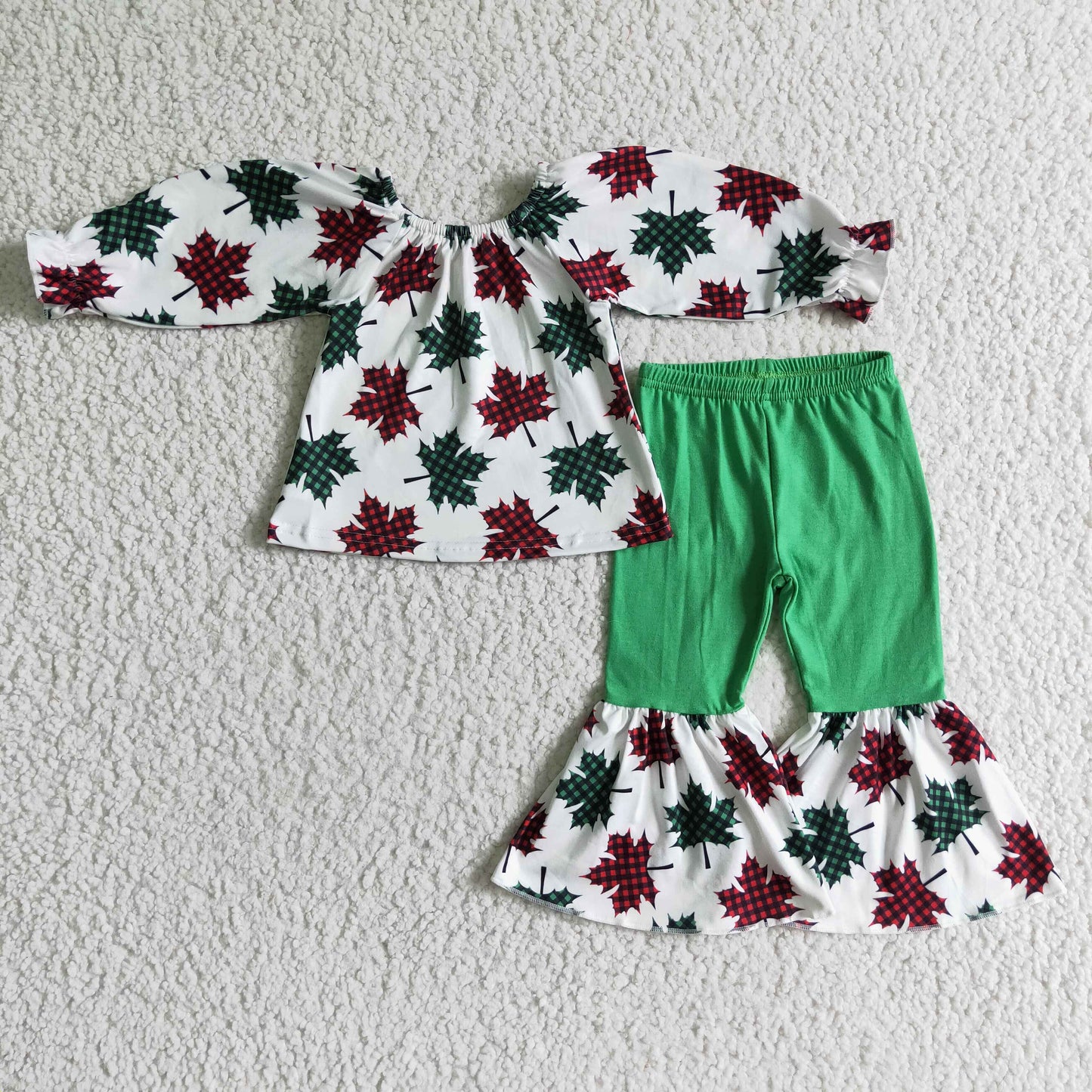 GLP0160 Christmas Cute Girls Children Long Sleeve Clothing Kid Summer Boutique Outfits