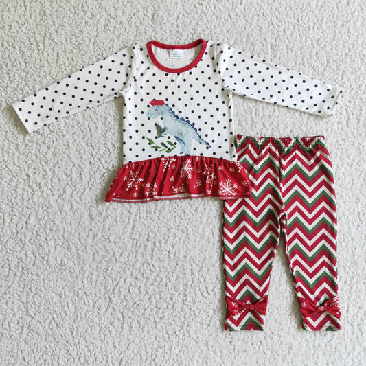 GLP0226  Red Christmas Cute Children Long Sleeve Clothing Kid Summer Boutique Outfits