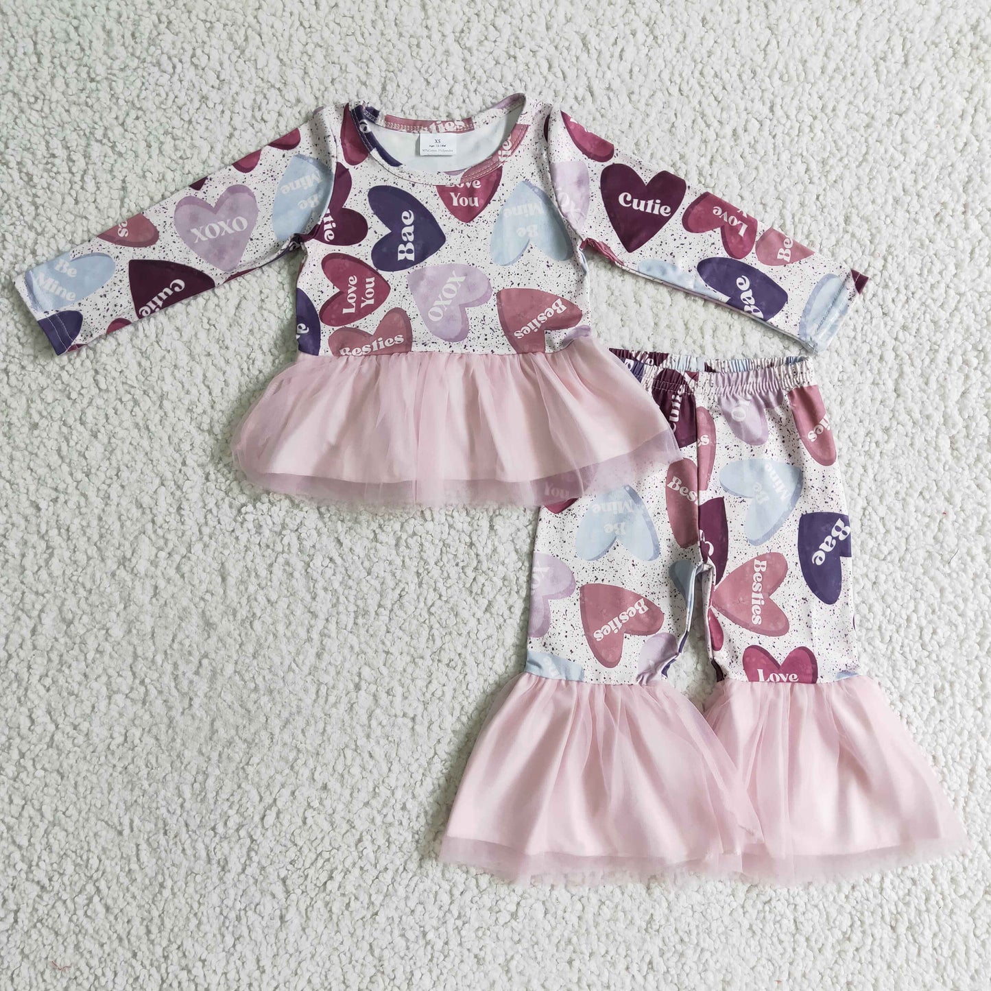 GLP0340  Love Hot Sale Girl Long Sleeve Sets Kid Clothing