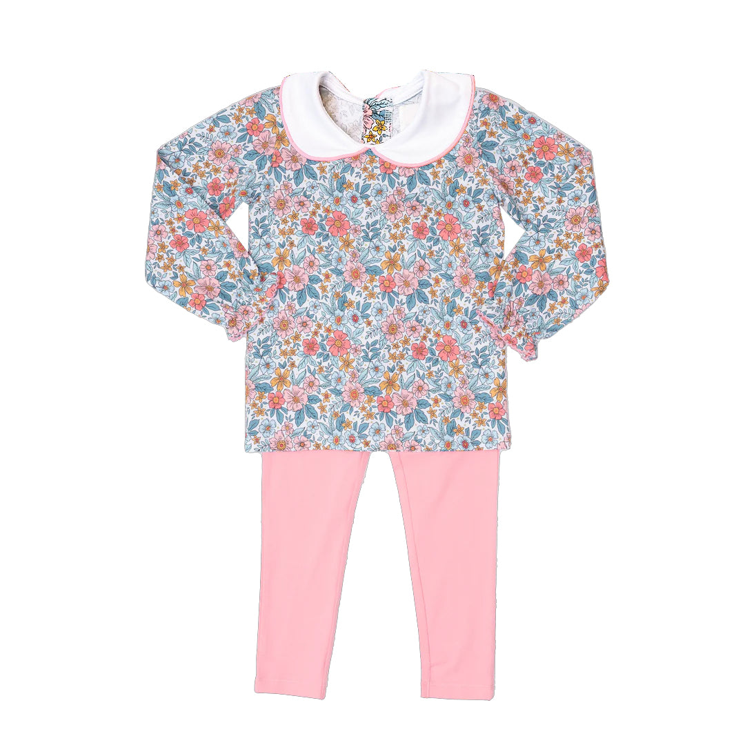 GLP1176 Floral Wholesale Baby Kids Wear Boutique Kid Clothing Set