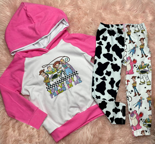 GLP1211 Cow Girl Long Sleeve Wholesale Boutique Kid Clothing Sets