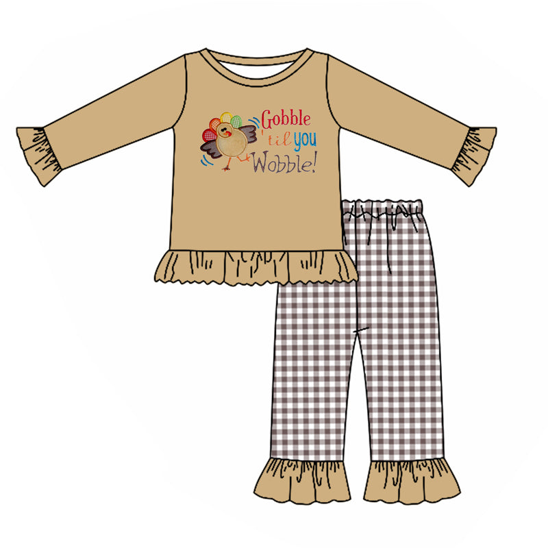 GLP1224 Turkey Long Sleeve Wholesale Boutique Kid Clothing Sets