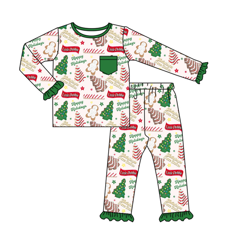 GLP1229 Christmas Tree Long Sleeve Wholesale Boutique Kid Clothing Sets