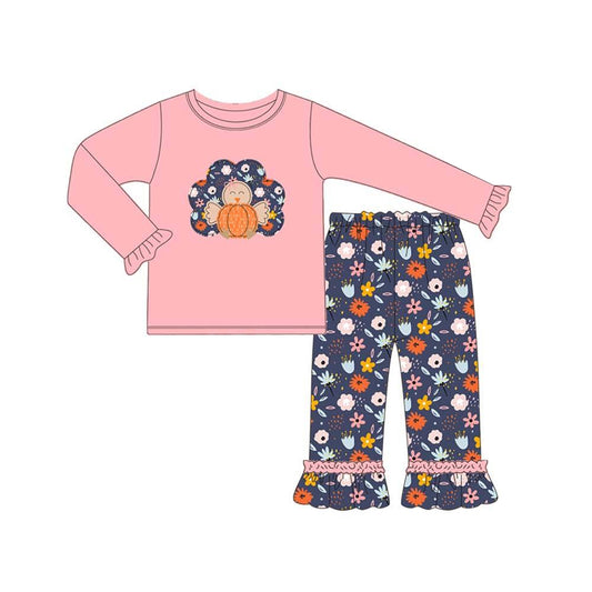 GLP1234 Pink Long Sleeve Wholesale Boutique Kid Clothing Sets