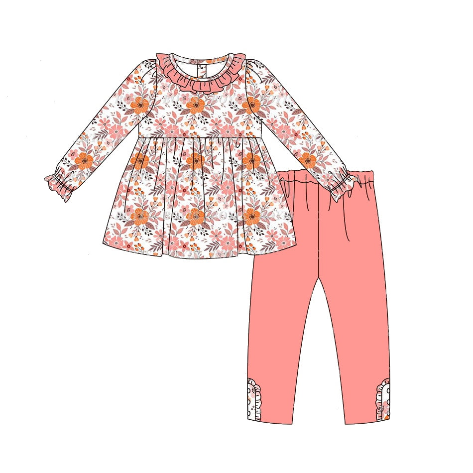 GLP1239 Floral Cute Long Sleeve Wholesale Boutique Kid Clothing Sets