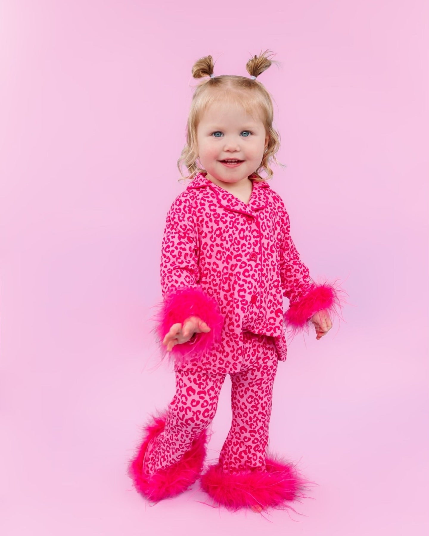 GLP1257 Pink leopard Long Sleeve Wholesale Boutique Kid Clothing