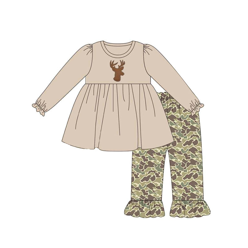 GLP1284 Camo Deer Girls Long Sleeve Wholesale Boutique Kid Clothing