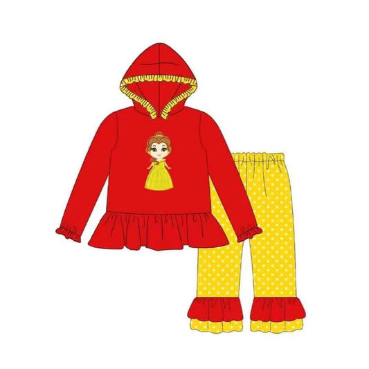 GLP1291 Red Princess Hoodie Girls Long Sleeve Wholesale Boutique Kid Clothing