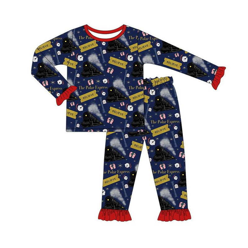 GLP1314 Navy Blue Girls Long Sleeve Wholesale Boutique Kid Outfit