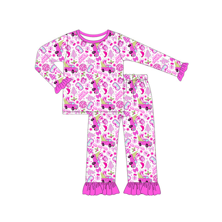 GLP1334 Pink Children Long Sleeve Wholesale Boutique Kid Outfit