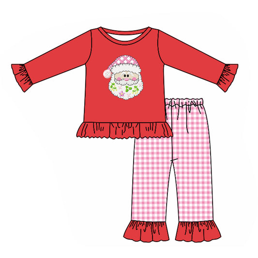 GLP1335 Santa Children Long Sleeve Wholesale Boutique Kid Outfit