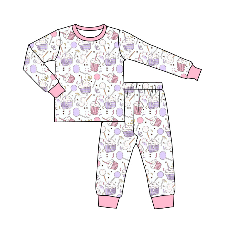 GLP1336 Purple Children Long Sleeve Wholesale Boutique Kid Outfit