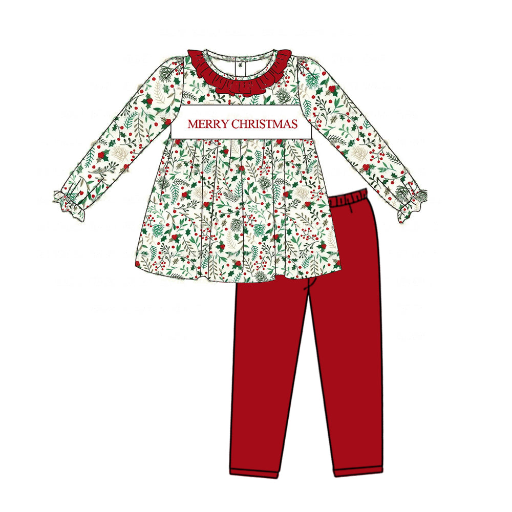 GLP1344 Red Cute Children Long Sleeve Wholesale Boutique Kid Outfit