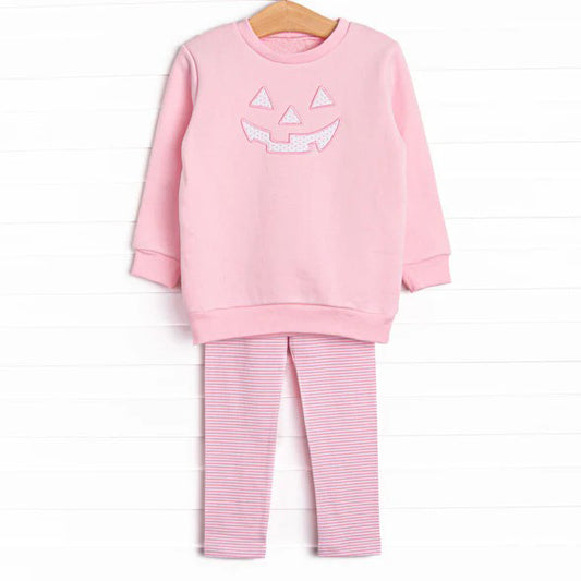 GLP1403 Pink Ghost Girls Children Long Sleeve Wholesale Boutique Kid Outfit