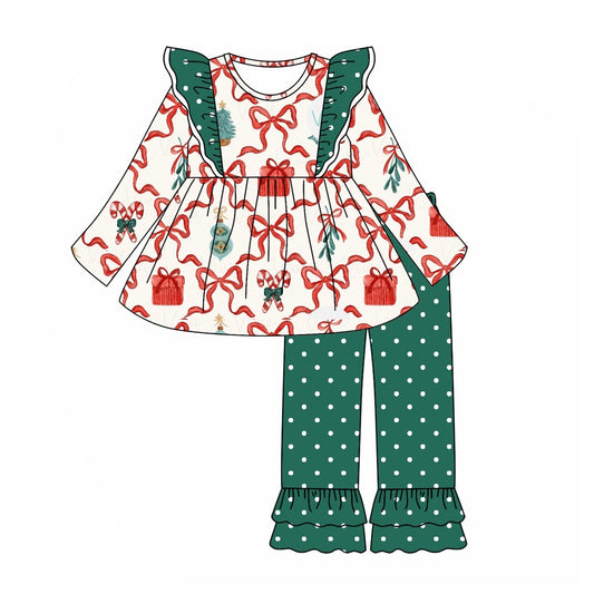 GLP1419 Green Children Long Sleeve Wholesale Boutique Kid Outfit