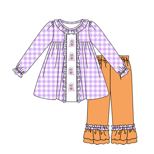 GLP1434 Purple Girls Long Sleeve Wholesale Boutique Kid Outfit Clothing Sets