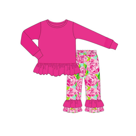 GLP1462 Floral Winter Long Sleeve Wholesale Boutique Kid Outfit Clothing Sets