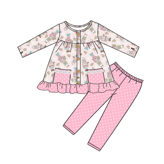 GLP1471 Pink Girls Winter Long Sleeve Wholesale Boutique Kid Outfit Clothing Sets