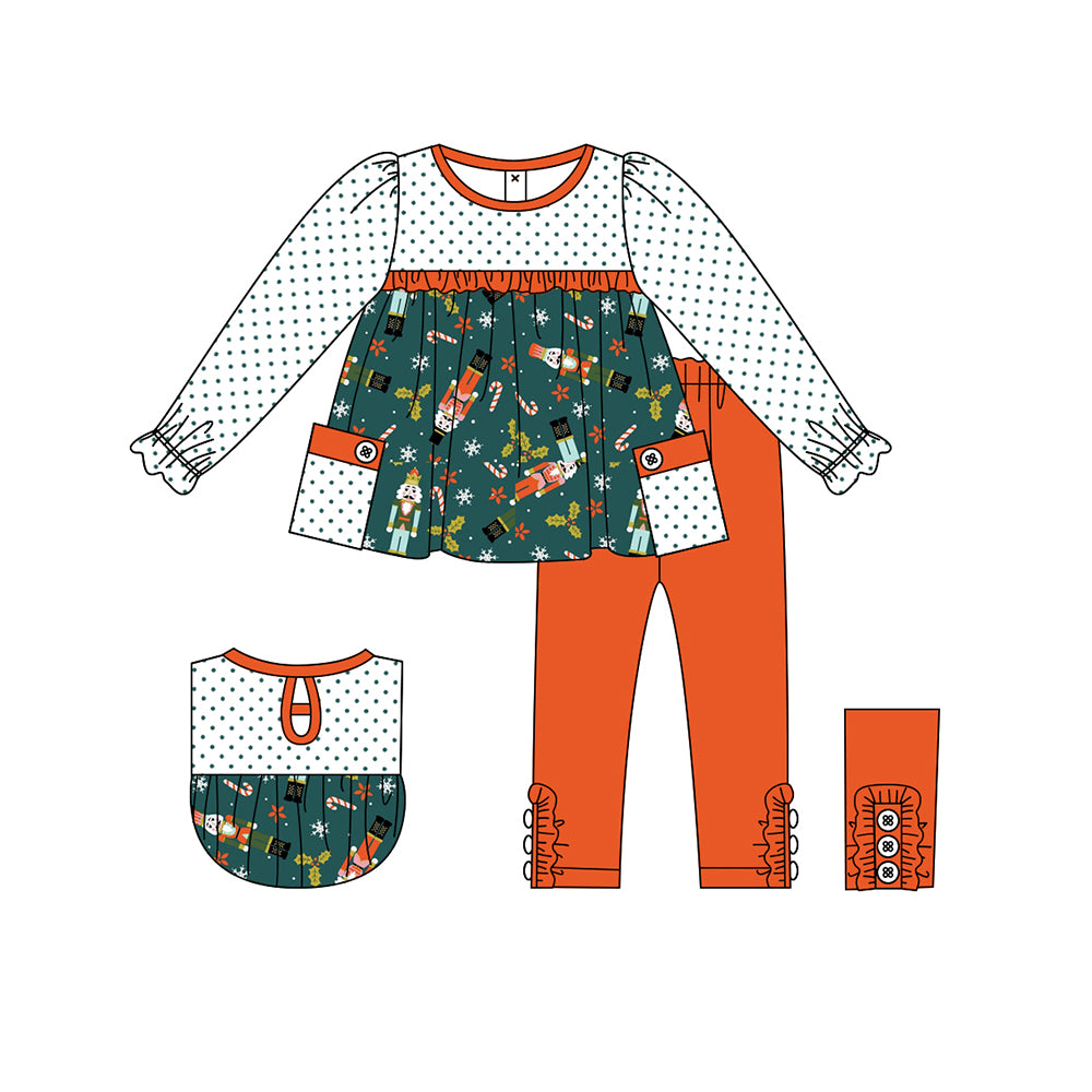 GLP1485 Orange Girls Winter Long Sleeve Wholesale Boutique Kid Outfit Clothing Sets