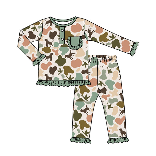 GLP1520 Camo Girls Winter Long Sleeve Wholesale Boutique Kid Outfit Clothing Sets