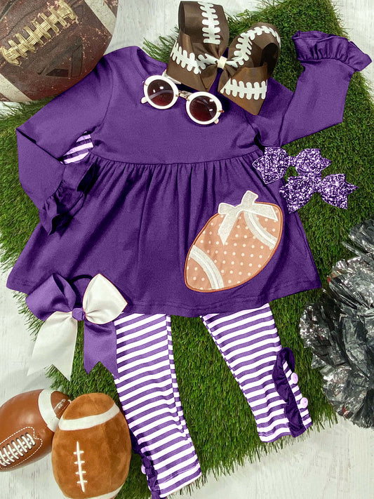 GLP1590 Purple Girls Cute Long Sleeve Wholesale Boutique Kid Outfit Clothing Sets