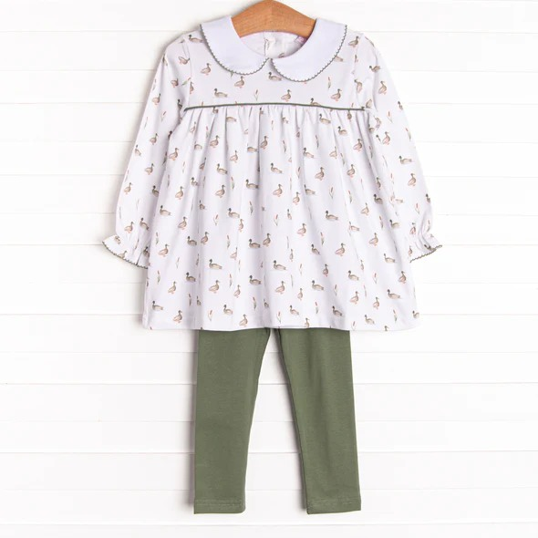 GLP1598 Duck Cute Long Sleeve Wholesale Boutique Kid Outfit Clothing Sets