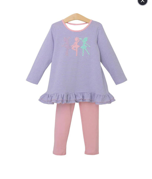 GLP1601 Purple Cute Long Sleeve Wholesale Boutique Kid Outfit Clothing Sets