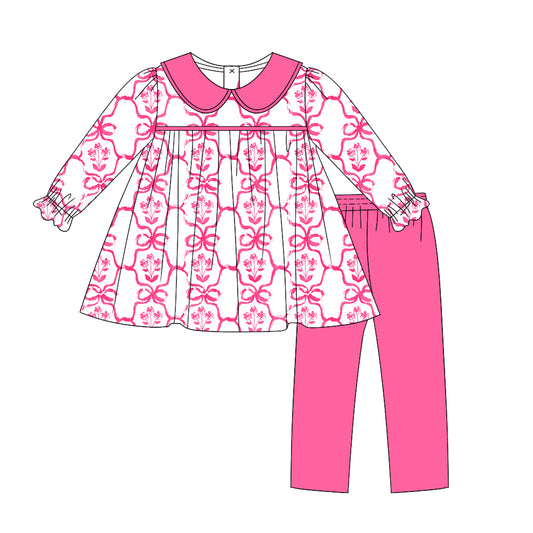 GLP1623 Pink Girls Winter Fall Cute Long Sleeve Wholesale Boutique Kid Outfit Clothing Sets