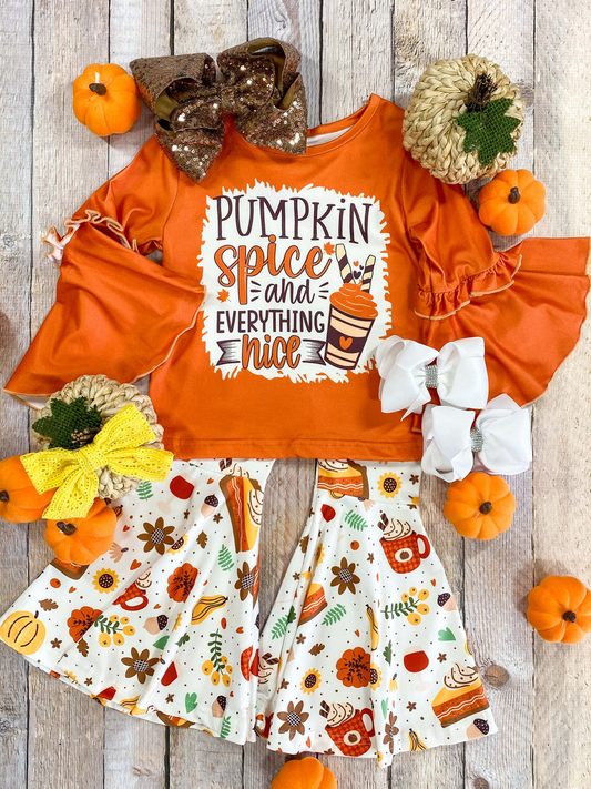 GLP1637 Orange Winter Fall Long Sleeve Wholesale Boutique Kid Outfit