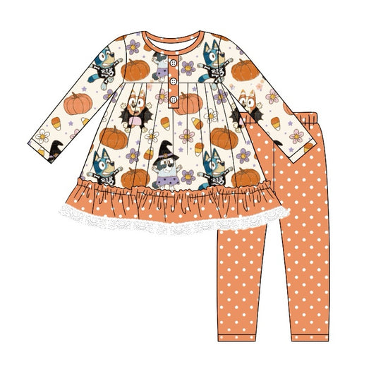 GLP1651 Orange Cartoon Winter Fall Long Sleeve Wholesale Boutique Kid Outfit