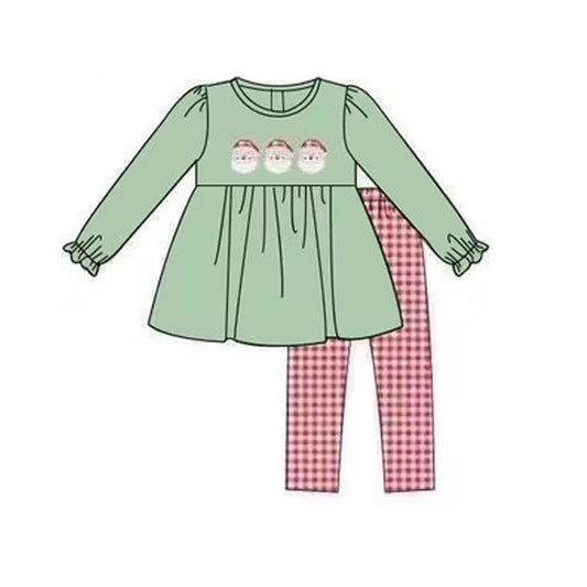 GLP1687 Santa Girls Winter Fall Long Sleeve Wholesale Boutique Kid Outfit