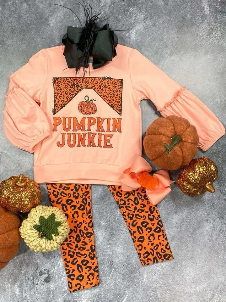 GLP1707 Pumpkin Winter Fall Long Sleeve Wholesale Boutique Kid Outfit