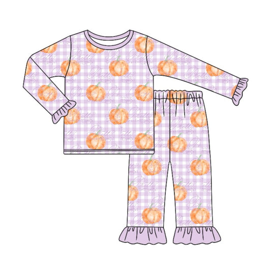 GLP1713 Pumpkin Girls Winter Fall Long Sleeve Wholesale Boutique Kid Outfit