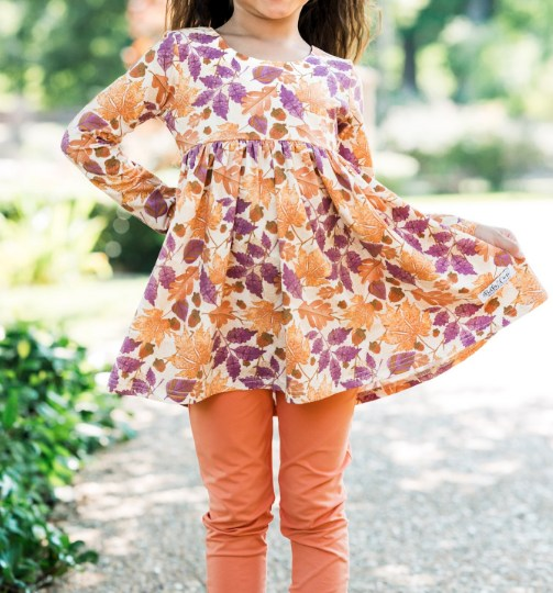 GLP1765 Orange Floral Girls Winter Fall Long Sleeve Wholesale Boutique Kid Outfit