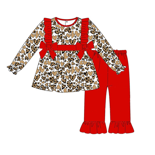 GLP1766 Red Girls Winter Fall Long Sleeve Wholesale Boutique Kid Outfit