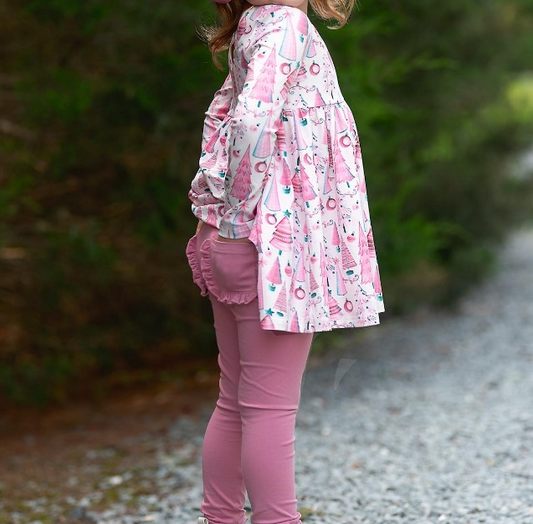 GLP1814 Pink Winter Fall Long Sleeve Wholesale Boutique Kid Outfit