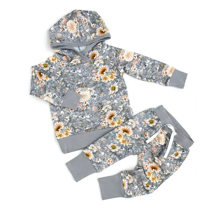 GLP1858 Floral Cute Girls Floral Winter Fall Long Sleeve Boutique Kid Outfit