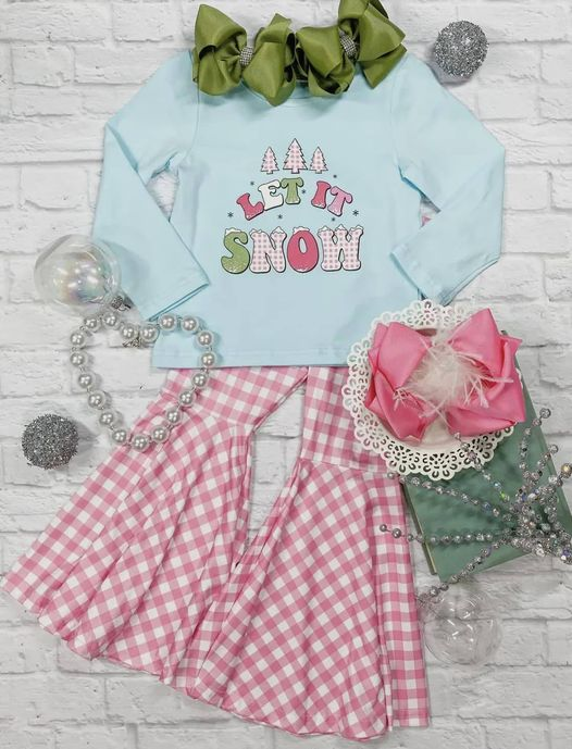 GLP1891 Pink Girls Winter Fall Long Sleeve Wholesale Boutique Kid Outfit Clothing Sets