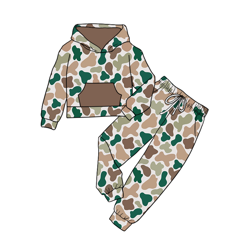 GLP1909 Camo Winter Fall Long Sleeve Wholesale Boutique Kid Outfit Clothing Sets